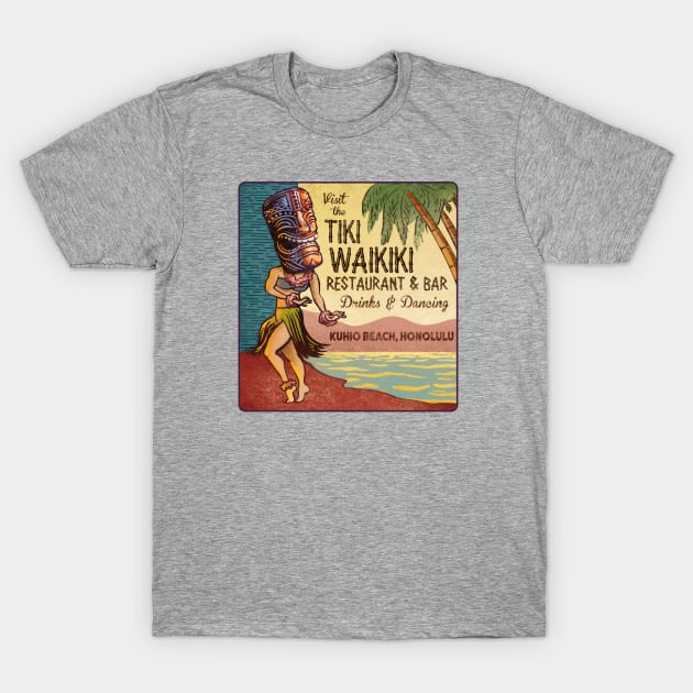 Tiki Waikiki T-Shirt by ChetArt